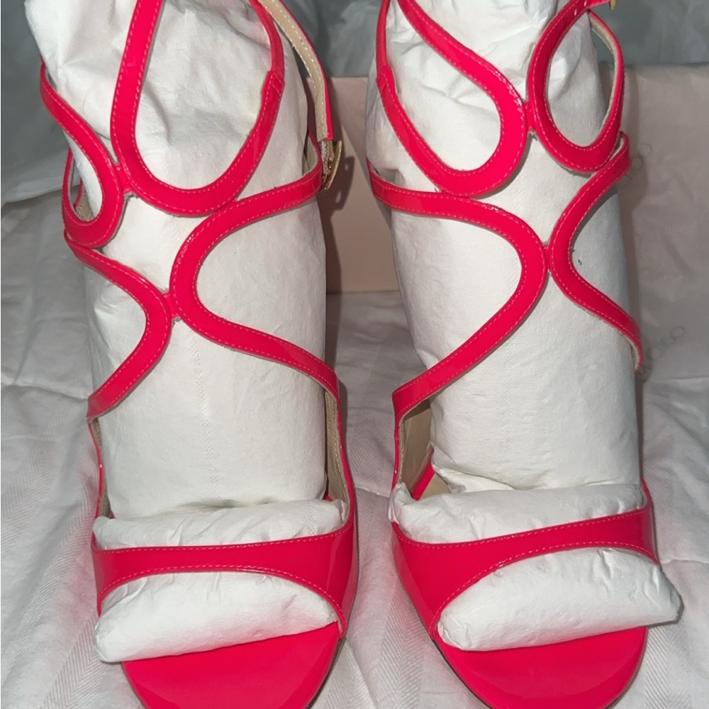 Jimmy Choo Lance Heels Neon Patent Fuchsia 39 brand new